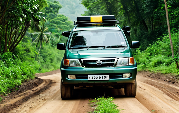 **

"A family-friendly scene featuring a Tata Safari, fully clothed passengers inside, driving on a dirt road through a lush green forest, appropriate attire, safe for work, perfect anatomy, natural proportions, daytime, professional photography, high quality, modest setting, safe for work."

**