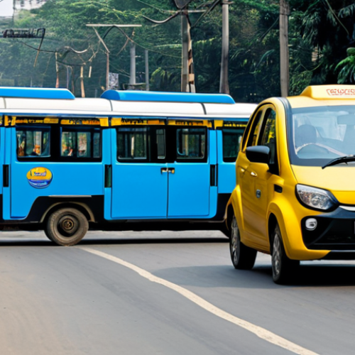 **

"A Tata Punch Hybrid car, fully clothed, in electric mode driving through a bustling city street in Kolkata, India, appropriate content, with trams and yellow taxis in the background, family-friendly, showcasing the car's maneuverability and eco-friendliness, professional, safe for work, perfect anatomy, correct proportions, natural pose, well-formed hands, proper finger count, natural body proportions, modest clothing, appropriate attire."

**