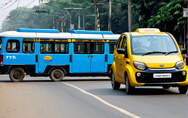 **

"A Tata Punch Hybrid car, fully clothed, in electric mode driving through a bustling city street in Kolkata, India, appropriate content, with trams and yellow taxis in the background, family-friendly, showcasing the car's maneuverability and eco-friendliness, professional, safe for work, perfect anatomy, correct proportions, natural pose, well-formed hands, proper finger count, natural body proportions, modest clothing, appropriate attire."

**
